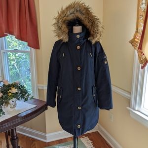 Michael Michael Kors Navy Parka Faux Fur